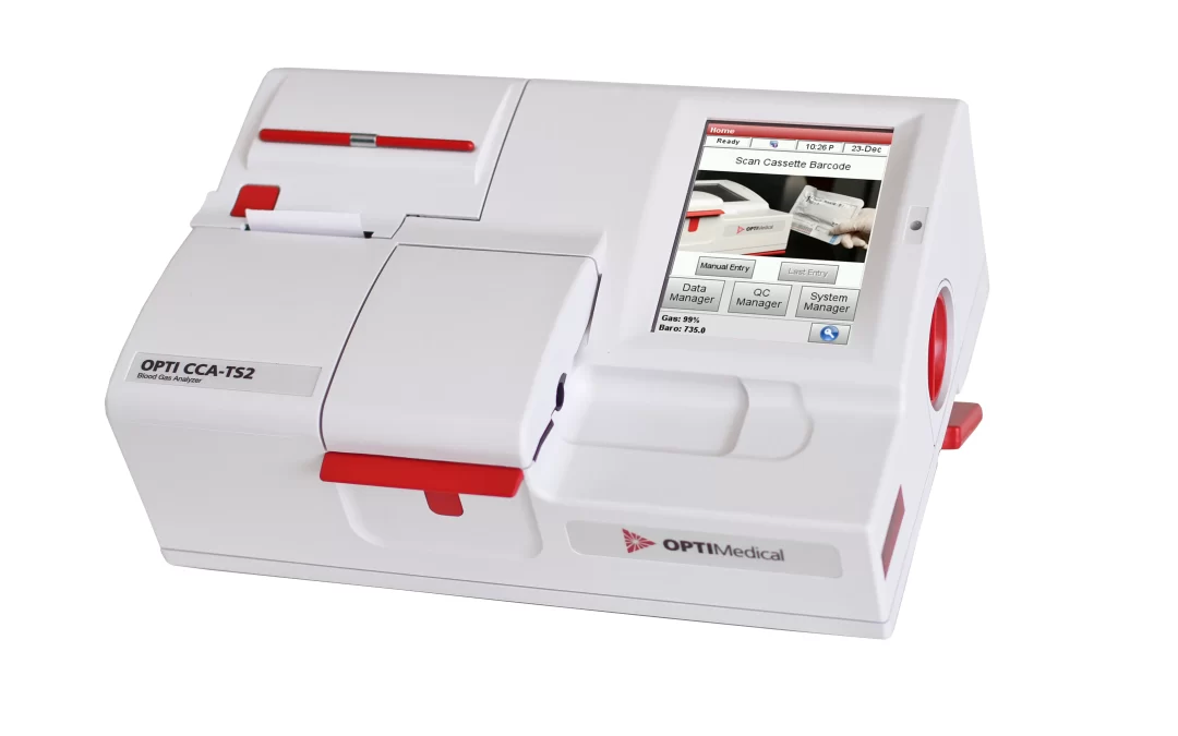 analizador portátil de gases en sangre y electrolitos con tecnología de fluorescencia óptica.